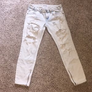 One Teaspoon Light Blue Trashed Freebirds